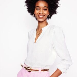 BODEN Grace Linen Top white